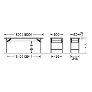 ライオン事務器 ゼミテーブル　軽量タイプ チーク LA-1845 1台（ご注文単位1台）【直送品】