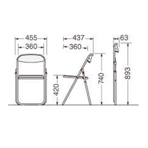 ライオン事務器 折りたたみイス　メッキ脚 グリーン No.201P 1台（ご注文単位1台）【直送品】