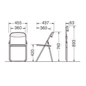 ライオン事務器 折りたたみイス 塗装脚 グレー No.221P 1台(ご注文単位1台)【直送品】