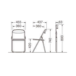 ライオン事務器 折りたたみイス　塗装脚 ダークブラウン No.221P 1台（ご注文単位1台）【直送品】