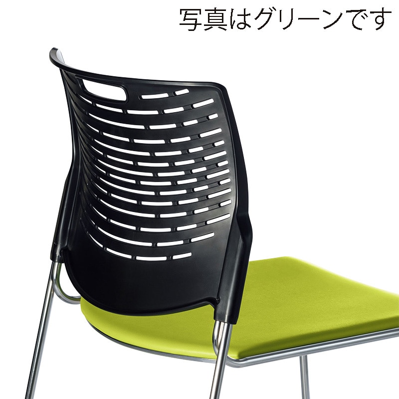 ライオン事務器 スタッキングチェアー ハープ ブラック ブラックシェル No.1780NS-K 1台(ご注文単位1台)【直送品】