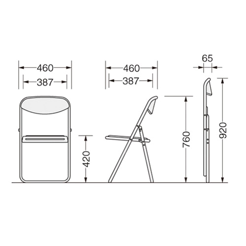 ライオン事務器 折りたたみイス 塗装脚 ビニールシート張り ブルー No.414P 1台(ご注文単位1台)【直送品】
