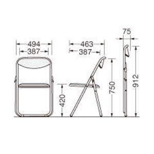 ライオン事務器 折りたたみイス 塗装脚 ビニールシート張り ダークブラウン No.202P 1台(ご注文単位1台)【直送品】