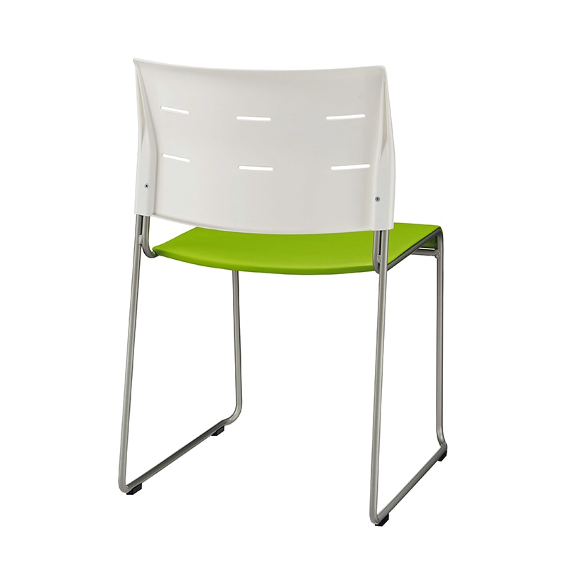 ライオン事務器 スタッキングチェアー　座クッション付 グリーン No.726NS-WS 1台（ご注文単位1台）【直送品】