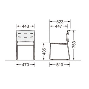 ライオン事務器 スタッキングチェアー　座クッション付 グリーン No.726NS-WS 1台（ご注文単位1台）【直送品】