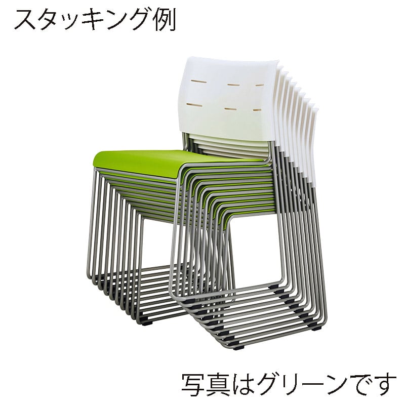 ライオン事務器 スタッキングチェアー 座クッション付 ピンク No.726NS-WS 1台(ご注文単位1台)【直送品】