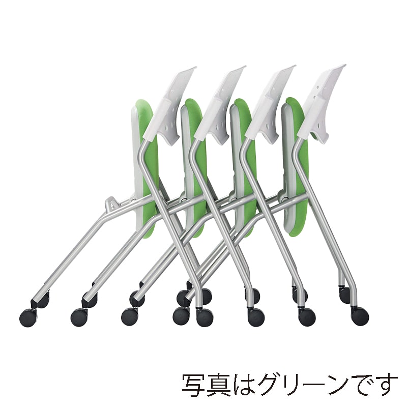 ライオン事務器 ミーティング用チェアー トレット 布張り ダークブルー No.1690F 1台(ご注文単位1台)【直送品】