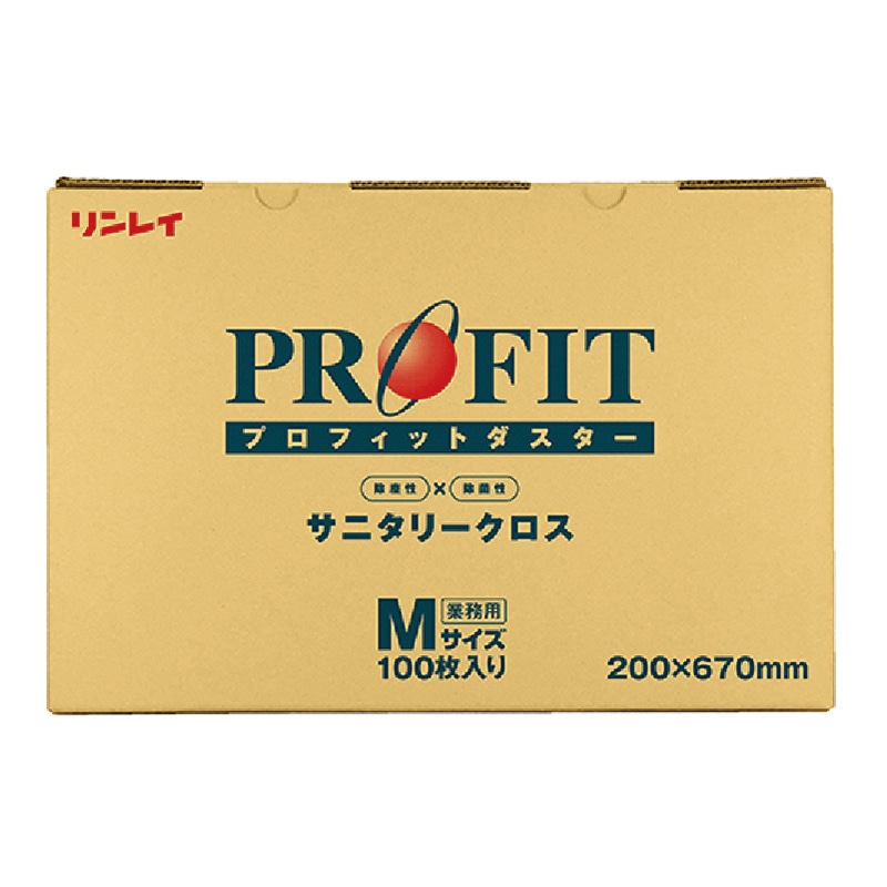 リンレイ プロフィット ダスターサニタリークロス Mサイズ 945673 100枚/箱(ご注文単位1箱)【直送品】