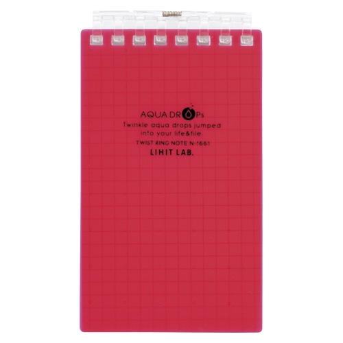 N-1661-3 ツイストリング・メモ A7 赤 1冊 (ご注文単位1冊)【直送品】