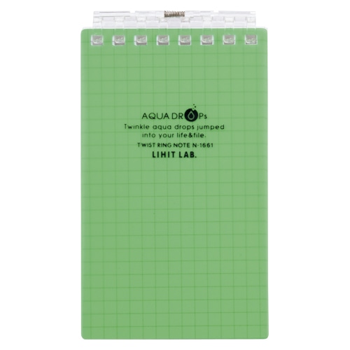 N-1661-6 ツイストリング・メモ A7 黄緑 1冊 (ご注文単位1冊)【直送品】