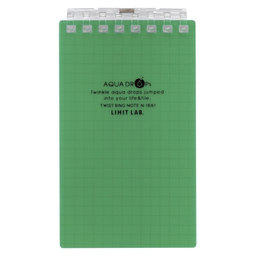 N-1661-7 ツイストリング・メモ A7 緑 1冊 (ご注文単位1冊)【直送品】