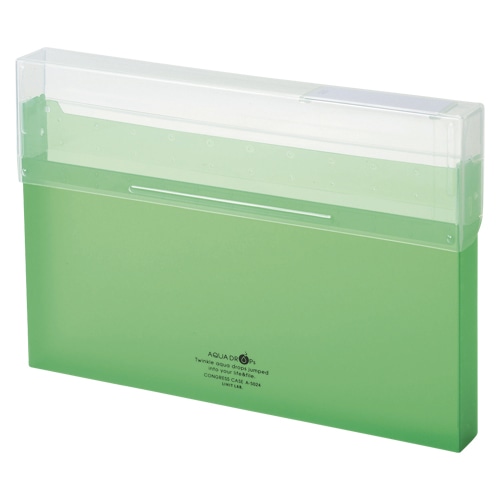 A-5024-6 コングレスケース A4 黄緑 1冊 (ご注文単位1冊)【直送品】