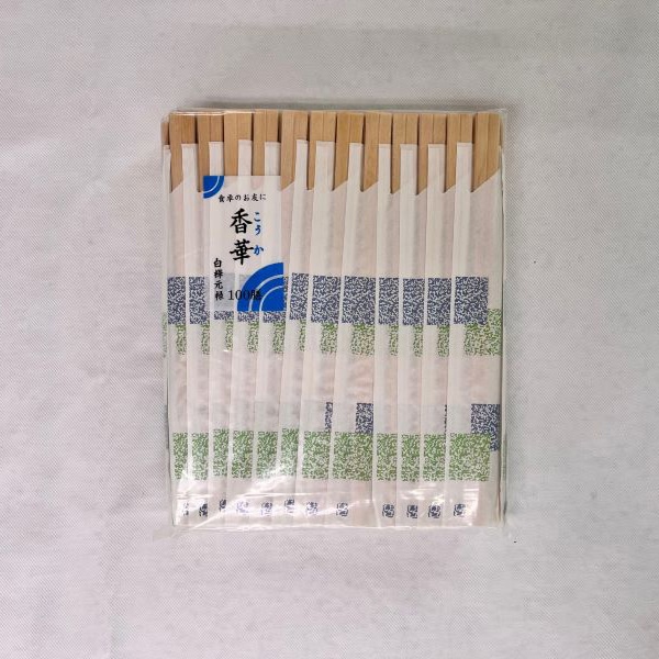 まるわ 割箸 白樺元禄箸 箸袋入 香華 100膳 W-345 1個(ご注文単位40個)【直送品】