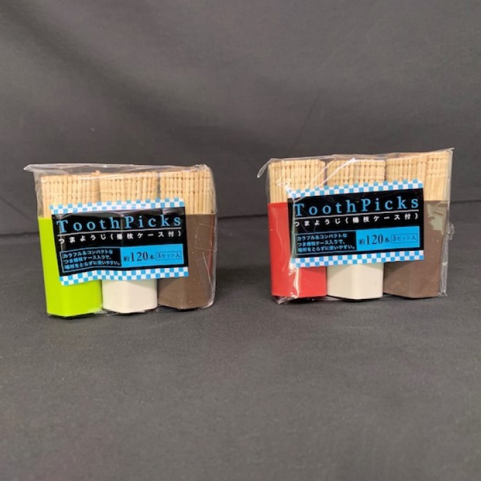 まるわ 妻楊枝カラー六角ケース 約120本×3個入 1パック(ご注文単位10パック)【直送品】