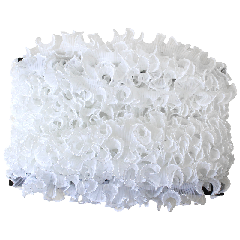 渡辺布帛工業 テトロンウェーブフリルレース カラー縁 25mmx15m巻 白×白 WF-F7700-25-1 1巻（ご注文単位1巻）【直送品】