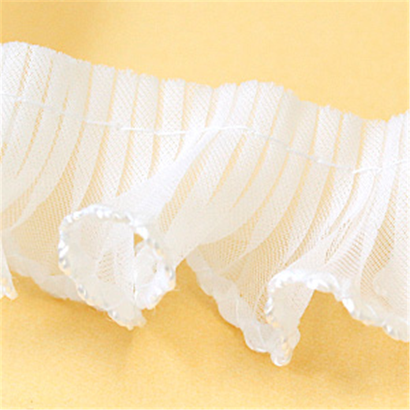 渡辺布帛工業 テトロンウェーブフリルレース カラー縁 25mmx15m巻 白×白 WF-F7700-25-1 1巻(ご注文単位1巻)【直送品】