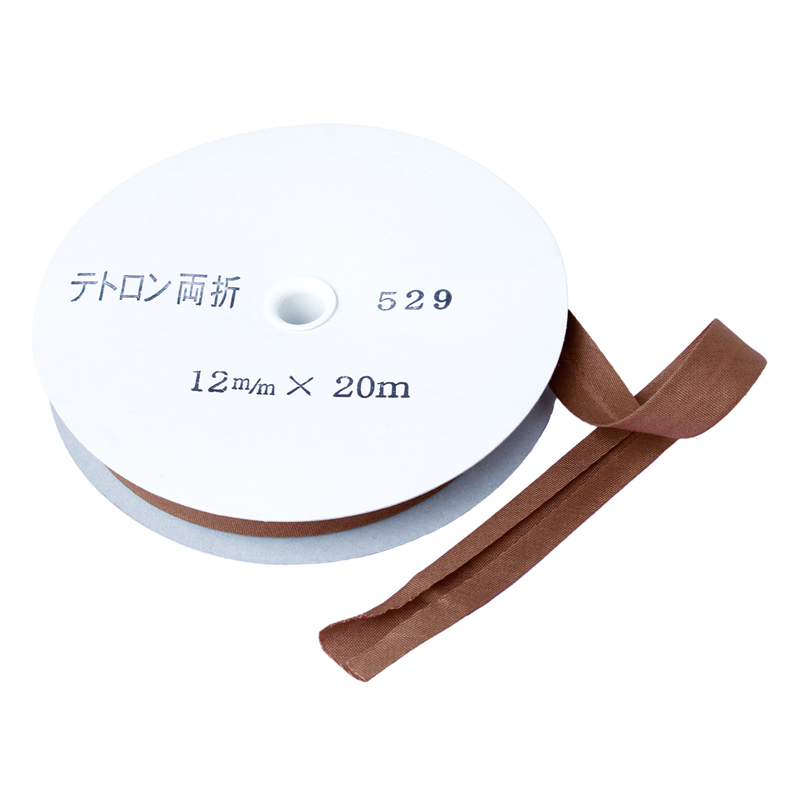 アサヒ バイアステープ テトロンバイアス 両折12mm巾×20m巻 ウス茶 Col.529 1巻（ご注文単位1巻）【直送品】
