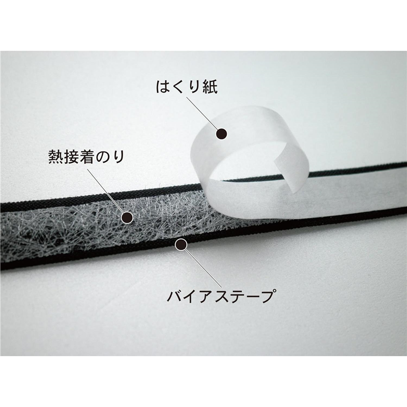 アサヒ 接着キルトバイアス 巾6mm×10m巻 黒 Q1228-6 1巻（ご注文単位1巻）【直送品】