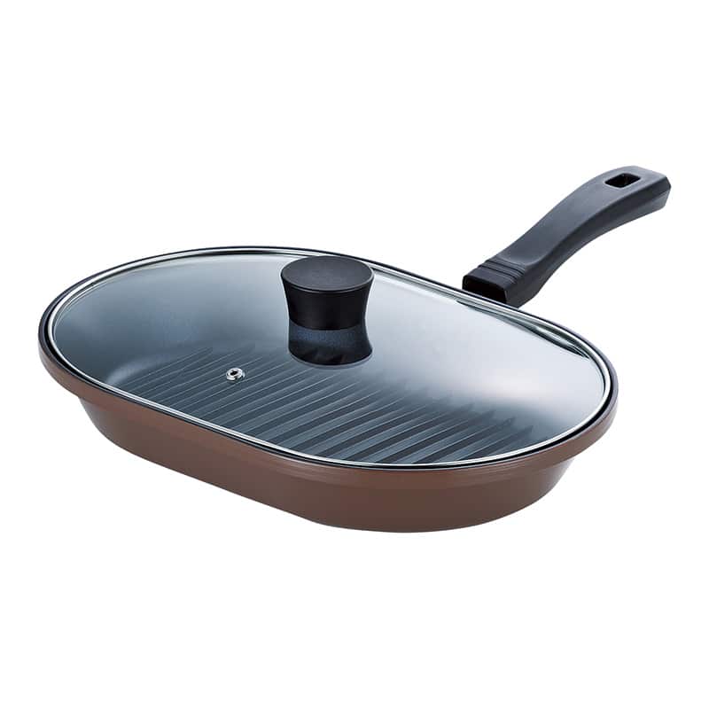 和平フレイズ マローネシェフ IH対応ガラス蓋付お手軽魚焼パン 22×32cm MM-9542 1個（ご注文単位1個）【直送品】