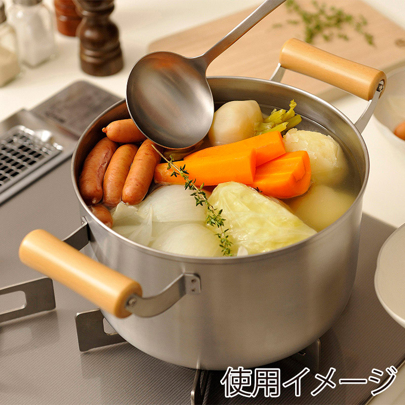 和平フレイズ 千歳 ステンレス深型両手鍋 木柄 22cm CS-003 1個（ご注文単位1個）【直送品】