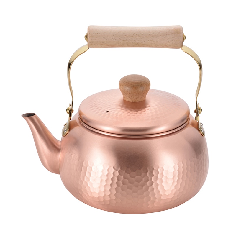 和平フレイズ 千歳 純銅丸型ケトル 木柄 2.4L CS-019 1個（ご注文単位1個）【直送品】