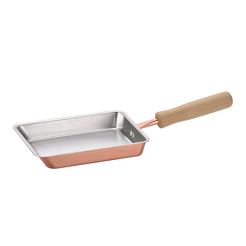 和平フレイズ 千歳 純銅玉子焼 木柄 12×18cm CS-025 1個（ご注文単位1個）【直送品】