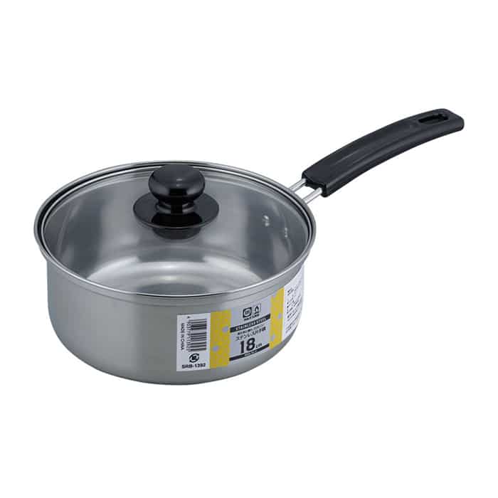 和平フレイズ クックウェア IH対応 ステンレス片手鍋 18cm SRB-1392 1個（ご注文単位1個）【直送品】