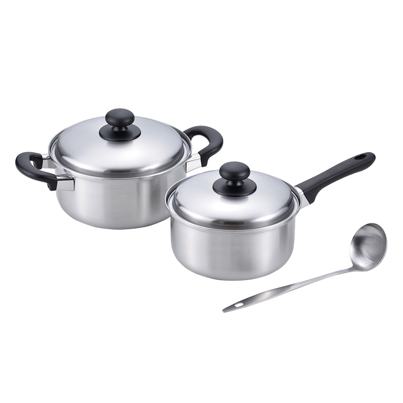 和平フレイズ 燕三 片手鍋・両手鍋セット IH対応 18cm／20cm お玉付 EM-019 1個（ご注文単位1個）【直送品】