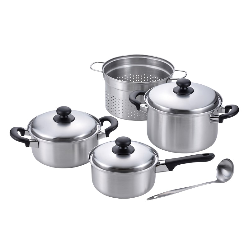 和平フレイズ 燕三 片手鍋・両手鍋・パスタポットセット IH対応 18cm／20cm／22cm お玉付 EM-022 1個（ご注文単位1個）【直送品】