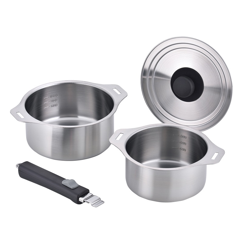 和平フレイズ 燕三 ハンドル着脱式鍋 IH対応 14・16cmセット EM-028 1個（ご注文単位1個）【直送品】