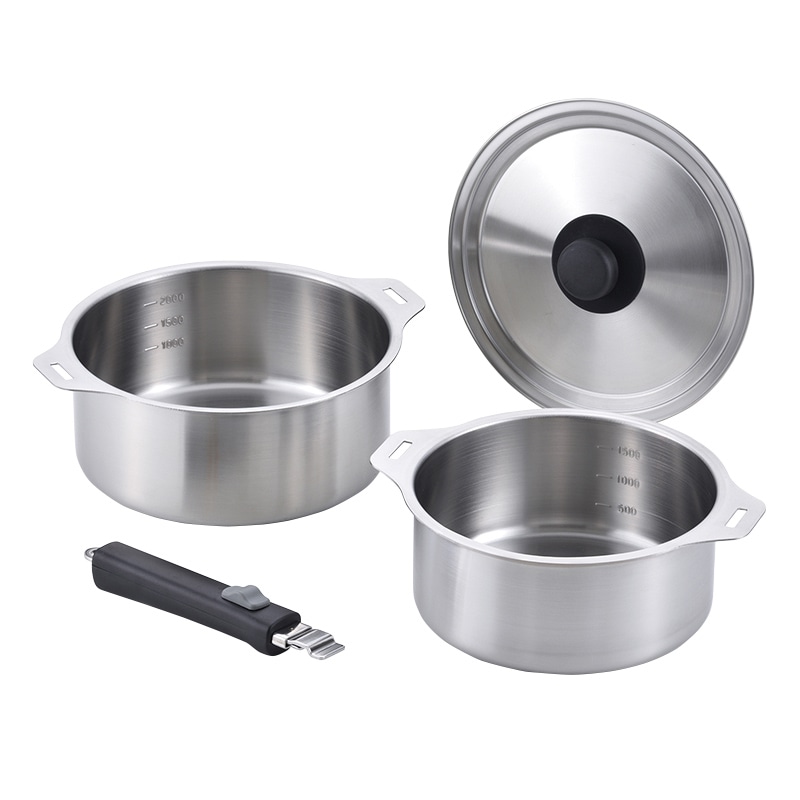 和平フレイズ 燕三 ハンドル着脱式鍋 IH対応 18・20cmセット EM-029 1個（ご注文単位1個）【直送品】