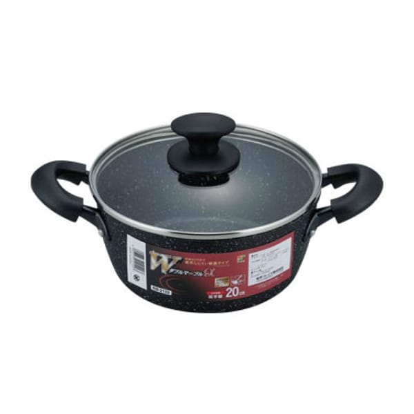 和平フレイズ ダブルマーブルアルファ IH対応 両手鍋 20cm RB-2122 1個（ご注文単位1個）【直送品】