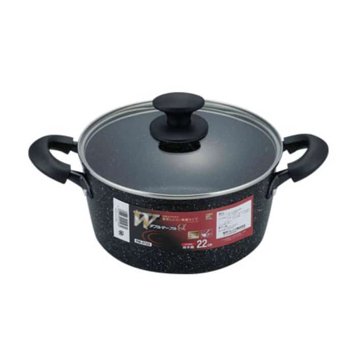 和平フレイズ ダブルマーブルアルファ IH対応 両手鍋 22cm RB-2123 1個（ご注文単位1個）【直送品】
