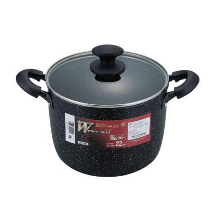 和平フレイズ ダブルマーブルアルファ IH対応 シチューポット 22cm RB-2124 1個（ご注文単位1個）【直送品】