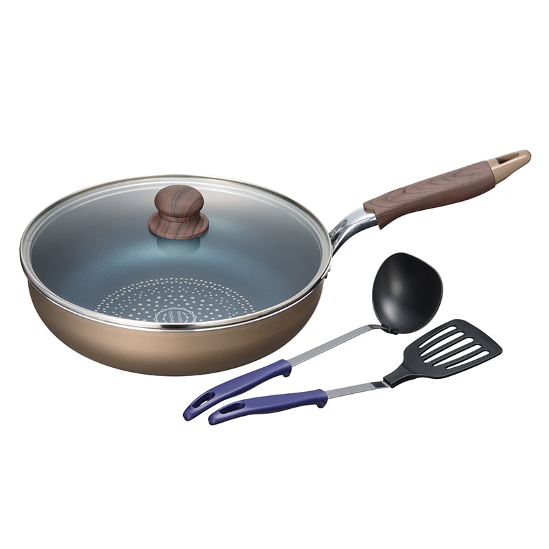 和平フレイズ ブラナーノ2 IH対応ガラス蓋付いため鍋 28cm お玉・ターナー付 MB-2394 1個（ご注文単位1個）【直送品】