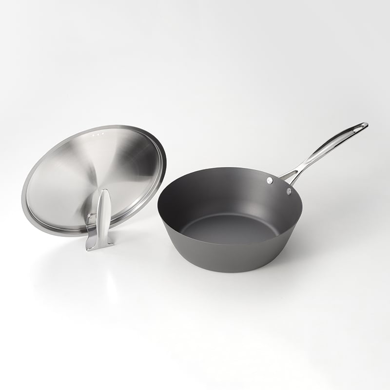 和平フレイズ 涅 IH対応 窒化鉄いため鍋 スタンド式蓋付 24cm MB-2581 1個（ご注文単位1個）【直送品】