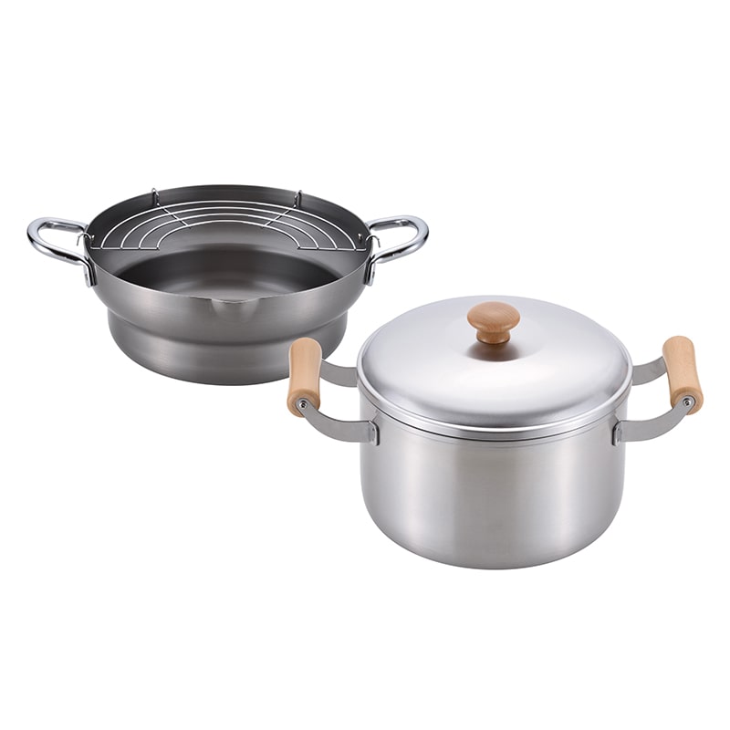 和平フレイズ 千歳 鉄天ぷら鍋24cm 深型両手鍋22cmセット CS-052 1個（ご注文単位1個）【直送品】