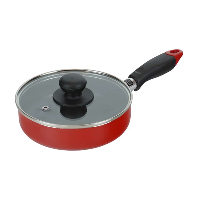 和平フレイズ かちこれ ガラス蓋付 ミニフライパン 16cm レッド RB-2909 1個（ご注文単位1個）【直送品】