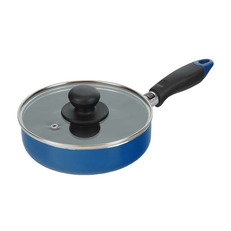 和平フレイズ かちこれ ガラス蓋付 ミニフライパン 16cm ブルー RB-2910 1個（ご注文単位1個）【直送品】