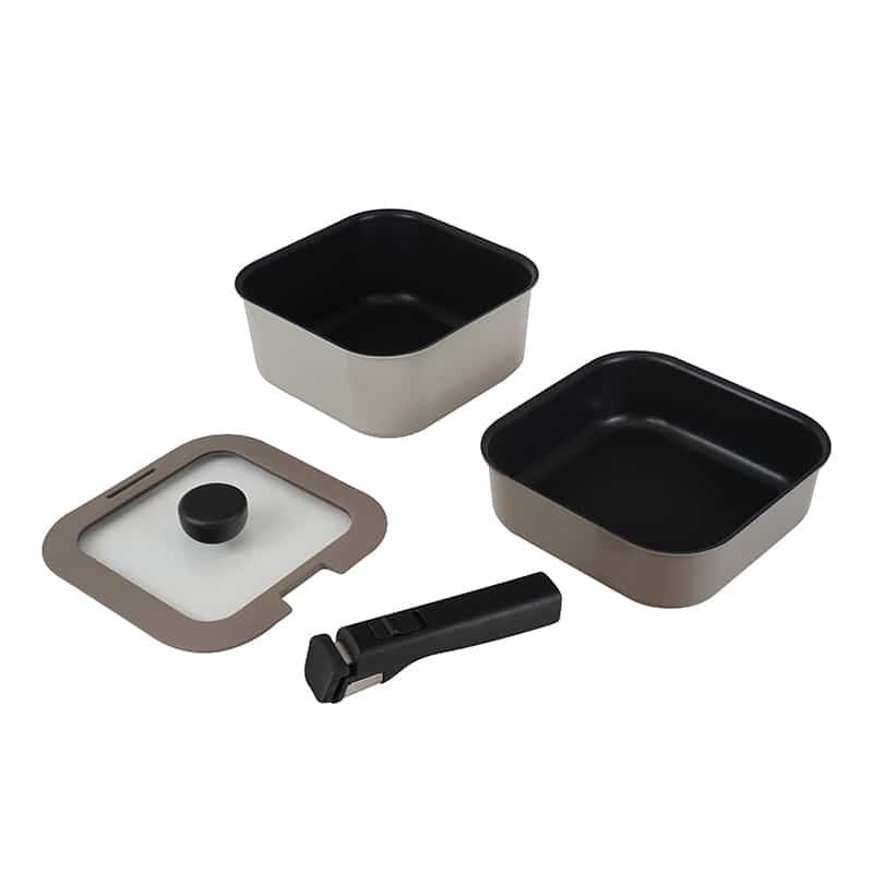 和平フレイズ レクトメイト IH対応 着脱角型鍋 4点セット 18cm RB-3105 1個（ご注文単位1個）【直送品】