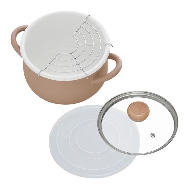 和平フレイズ ストクック IH対応 ホーロークッキングポット 18cm ブラウン RB-3243 1個（ご注文単位1個）【直送品】