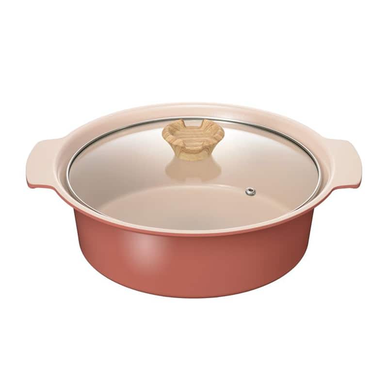 和平フレイズ アルモンデ IH対応 卓上鍋 24cm レッド RB-3308 1個（ご注文単位1個）【直送品】