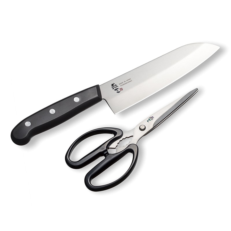 和平フレイズ 燕三 ステンレス三徳包丁・キッチンハサミセット 2点セット EM-069 1個（ご注文単位1個）【直送品】