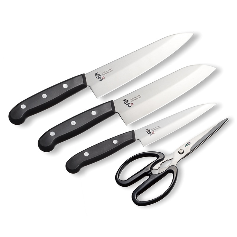 和平フレイズ 燕三 ステンレス包丁・キッチンハサミ 4点セット EM-072 1セット（ご注文単位1セット）【直送品】