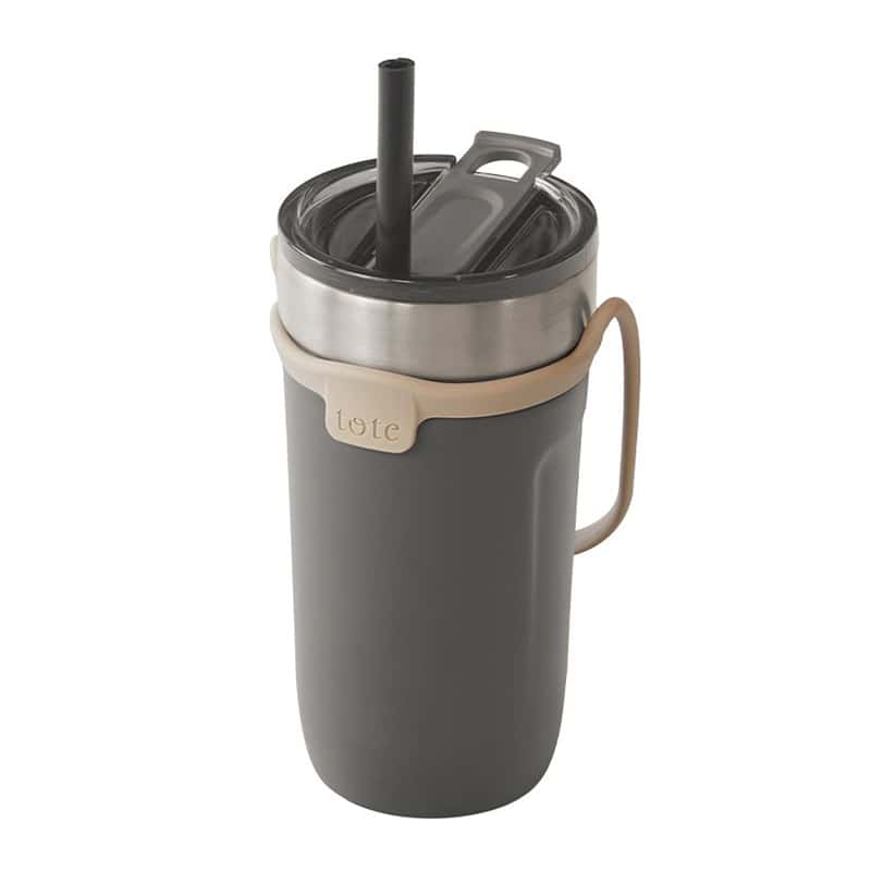 和平フレイズ トート ストロー付 3wayタンブラー 520ml チャコール RH-1759 1個（ご注文単位1個）【直送品】