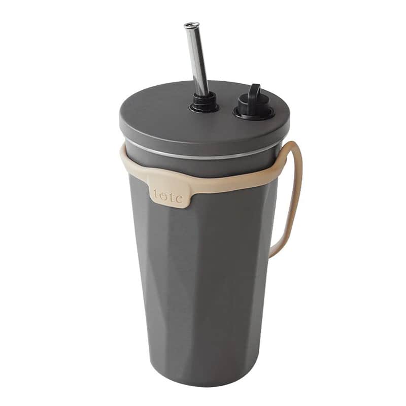 和平フレイズ トート ストロー付 2wayタンブラー 570ml チャコール RH-1761 1個（ご注文単位1個）【直送品】