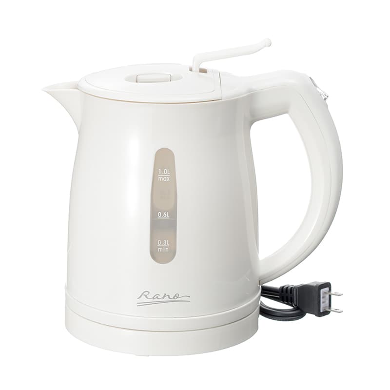 和平フレイズ ラノー 電気ケトル 転倒時湯漏れ防止 1.0L MJ-0695 1個（ご注文単位1個）【直送品】