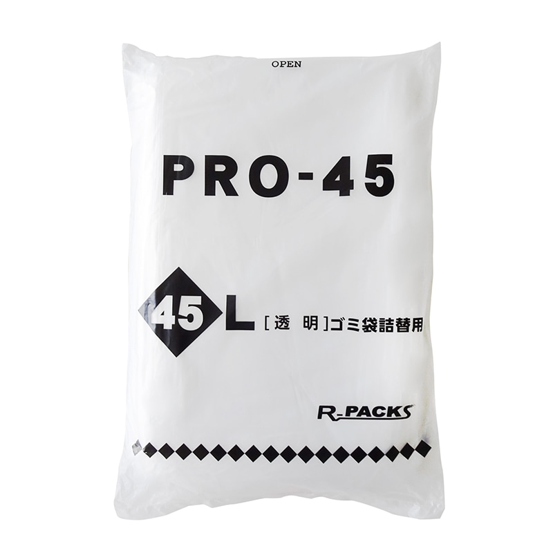 アルフォーインターナショナル 業務用ポリ袋 PRO-45 詰替用 45L 透明 100枚 1冊（ご注文単位5冊）【直送品】