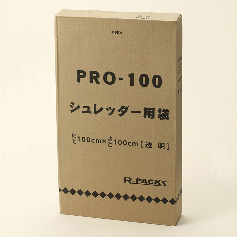 アルフォーインターナショナル 業務用ポリ袋 PRO-100 BOX シュレッダー用 透明 100L 100枚 1冊（ご注文単位2冊）【直送品】