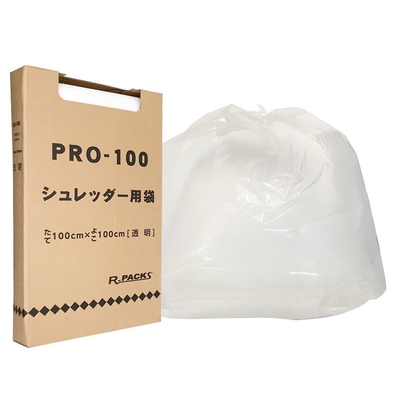 アルフォーインターナショナル 業務用ポリ袋 PRO-100 BOX シュレッダー用 透明 100L 100枚 1冊(ご注文単位2冊)【直送品】